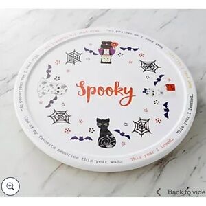 Temptations Spooky Halloween Platter with Black and Orange Accents